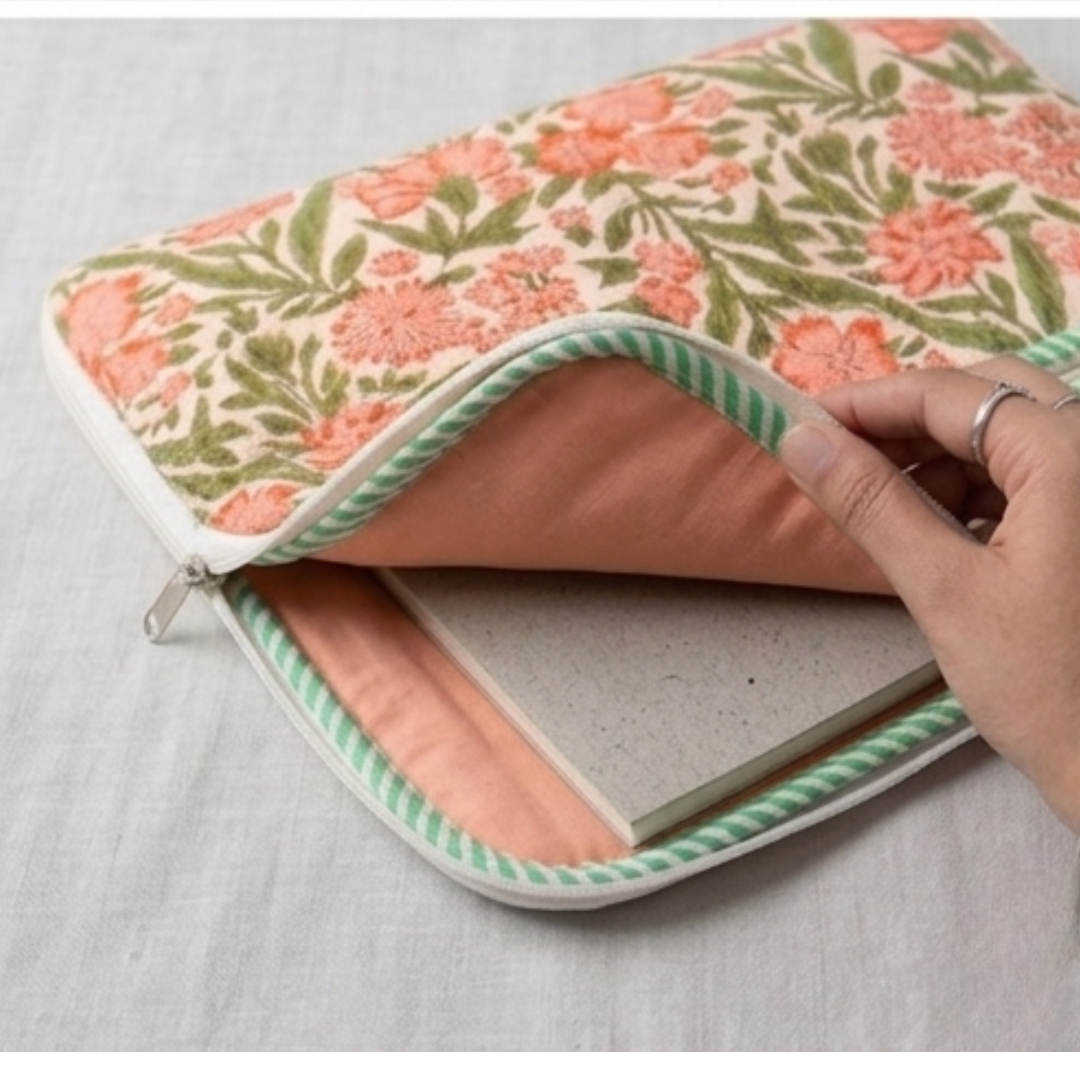 Coral Garden Quilted Laptop Case