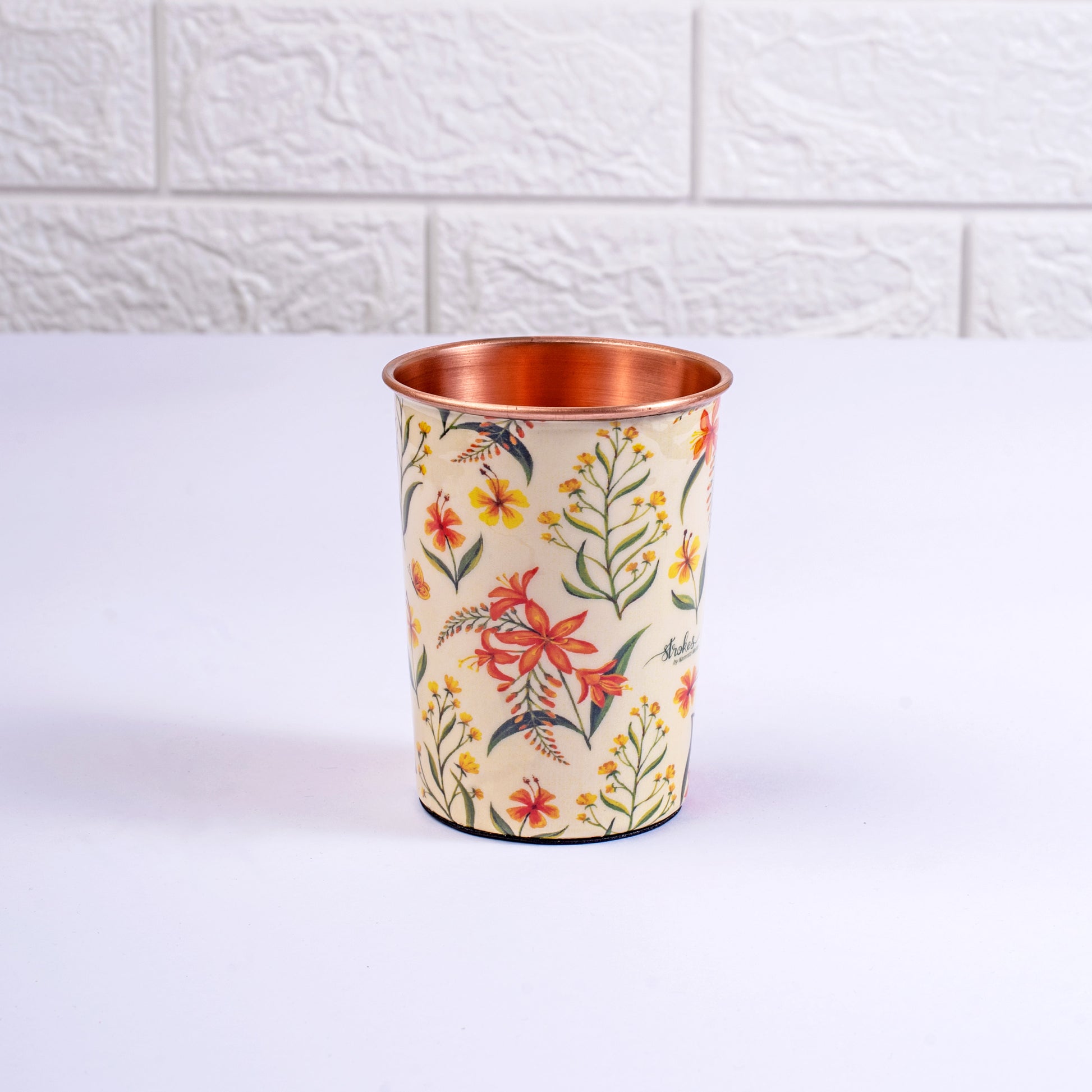 Summer Blossoms Copper Tumbler Set of 2