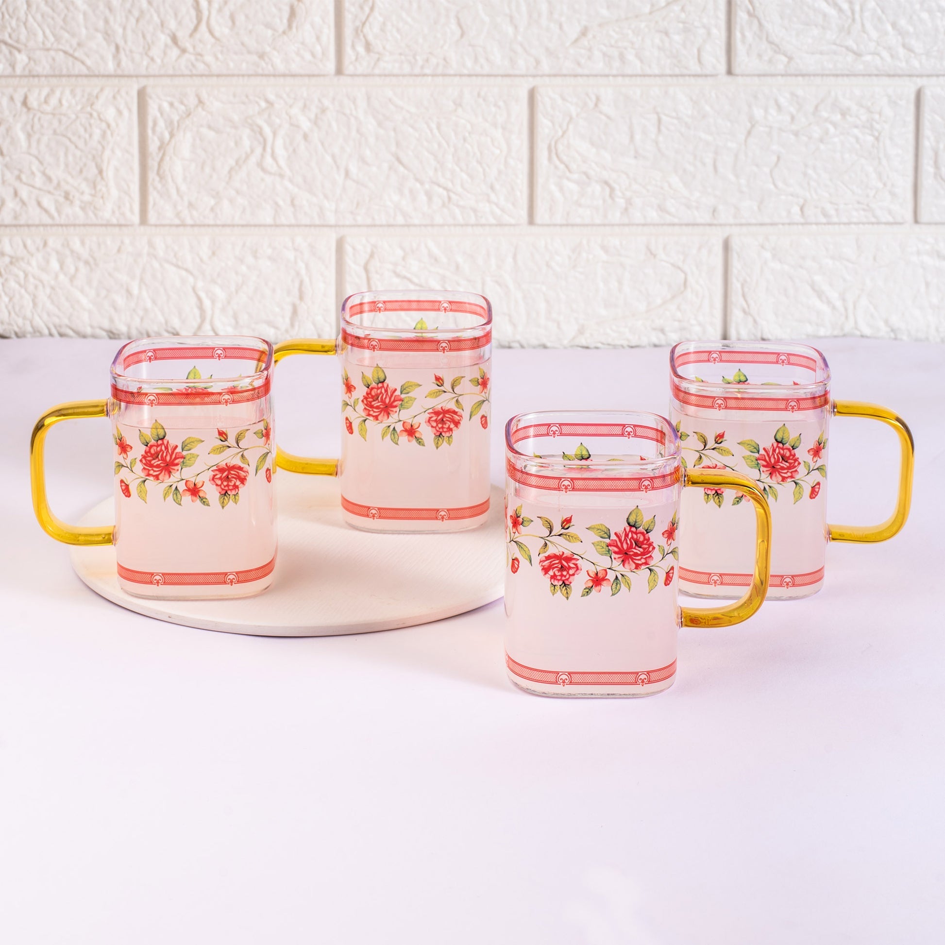 Shrub Roses Square Mugs Set of 2