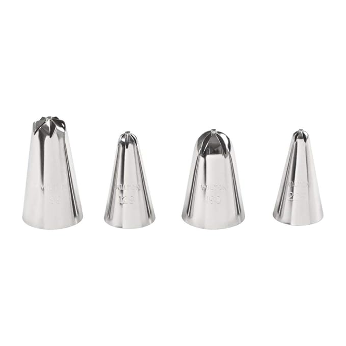 Cake Decorating Tip Set for Drop Flowers, 4-Piece