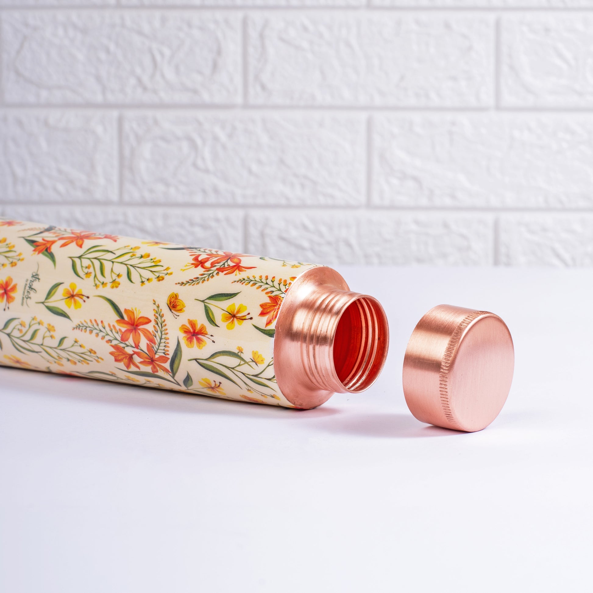 Summer Blossoms Copper Bottle