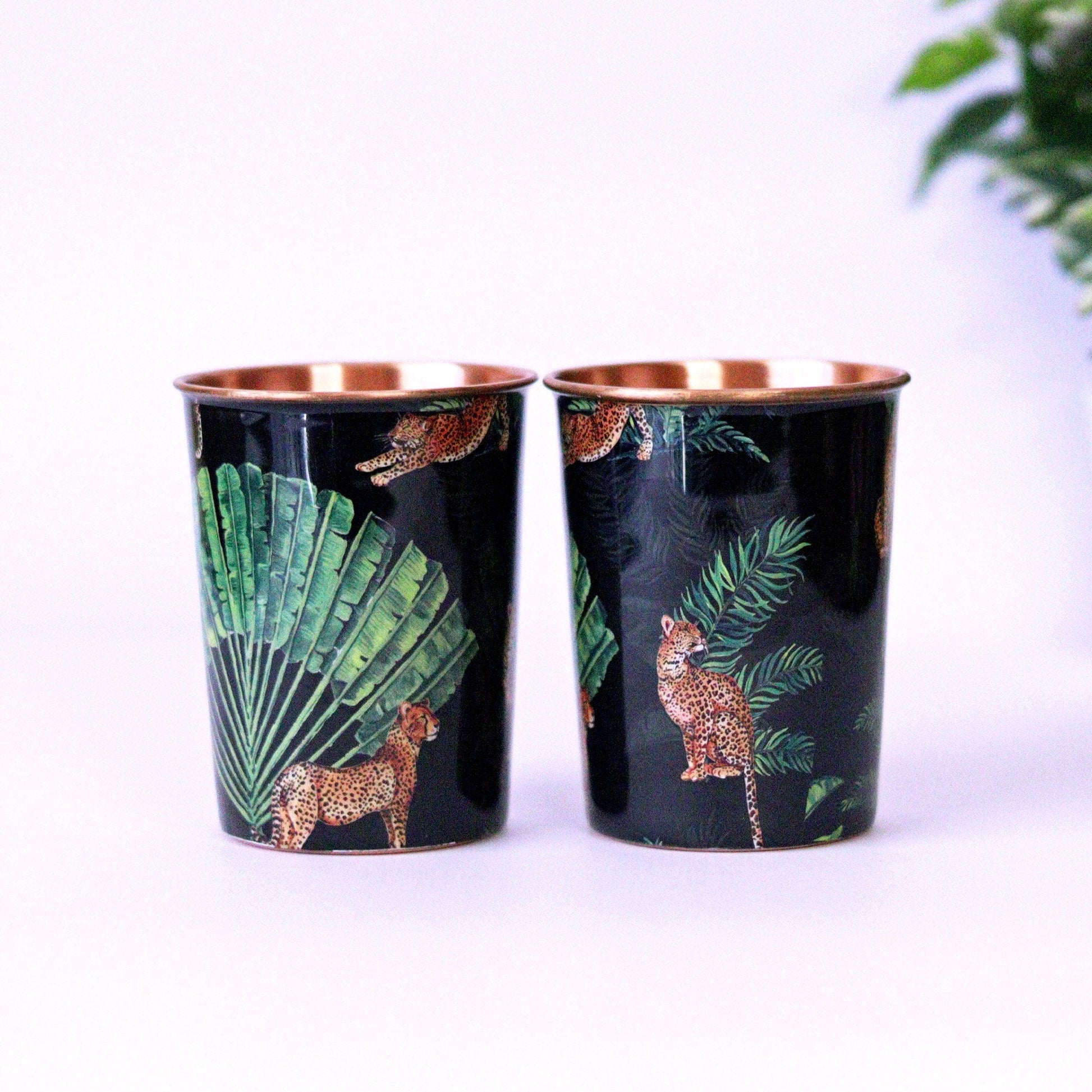 The Leopard Copper Tumbler Set of 2