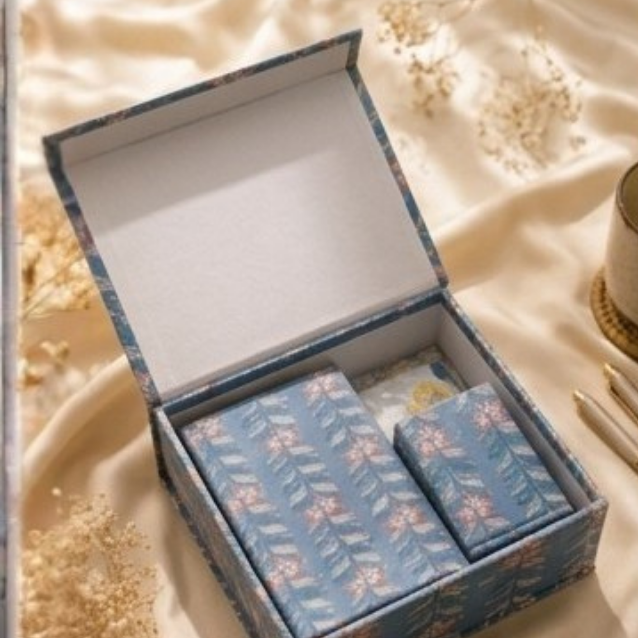 The Aesthetic Desk Essentials 5-Piece Workspace Gift Set – Serene Blue Vine