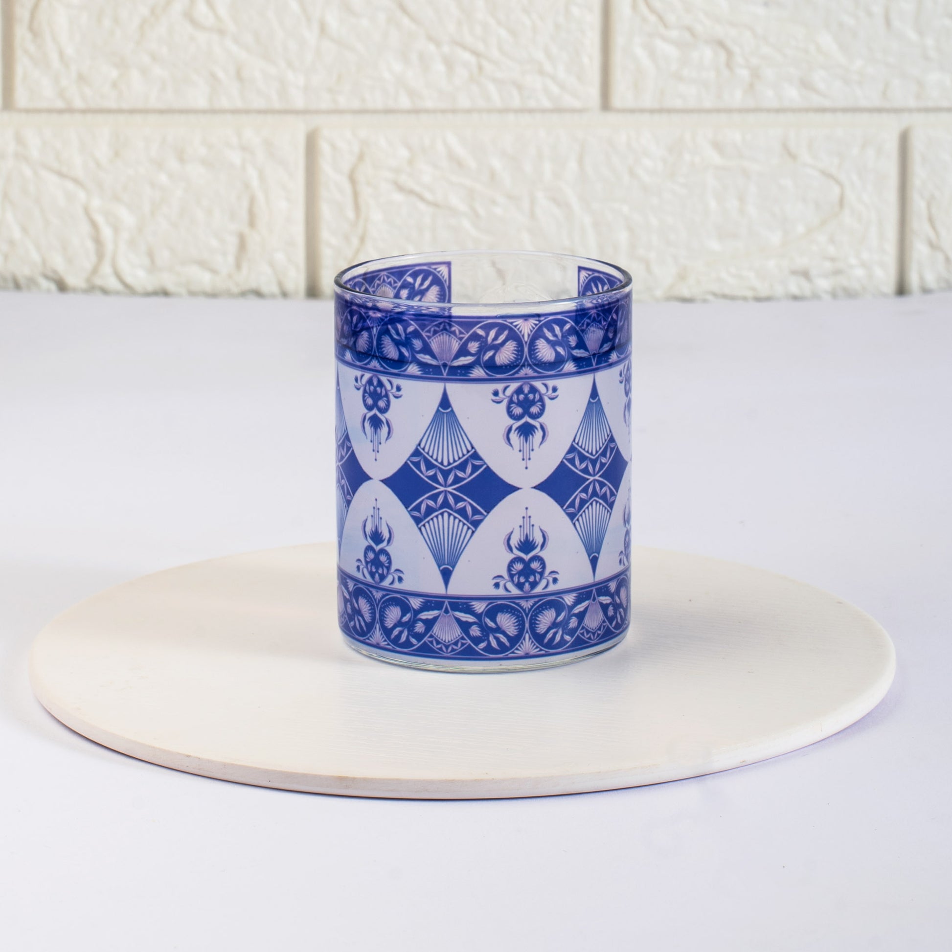 Indigo Print Round Cup Set of 2