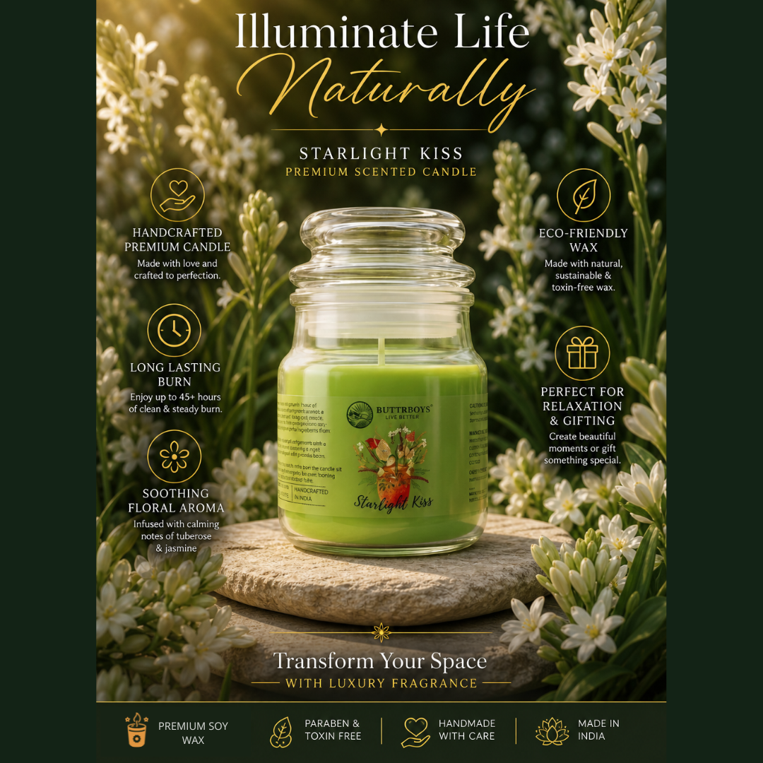 Starlight Kiss (Rajnigandha) Artisan Candle