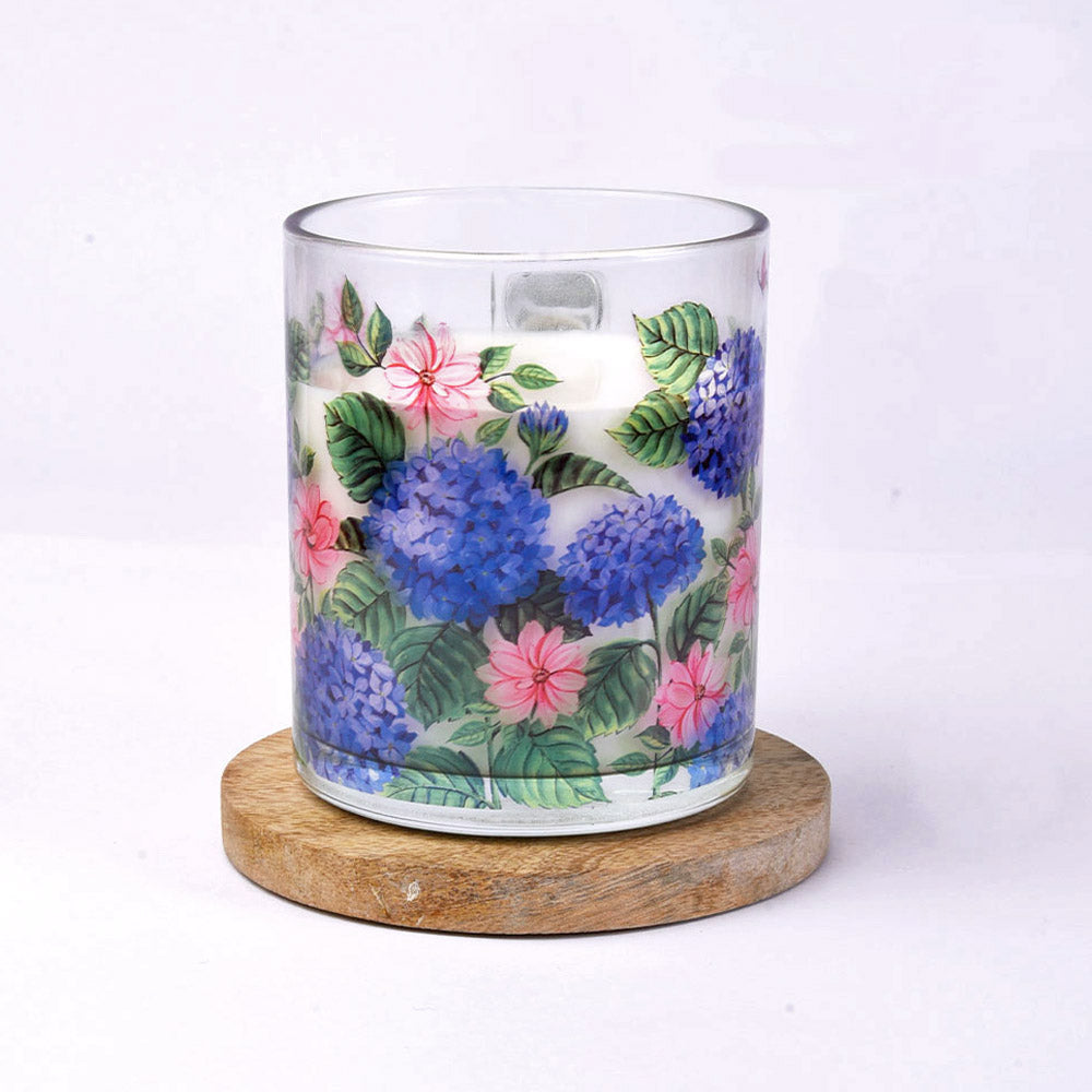 Hydrangea Glass Mug