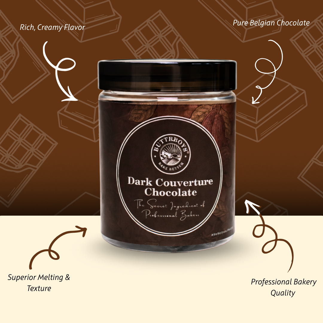 Dark Couverture Chocolate – Rich, Smooth & Glossy Finish