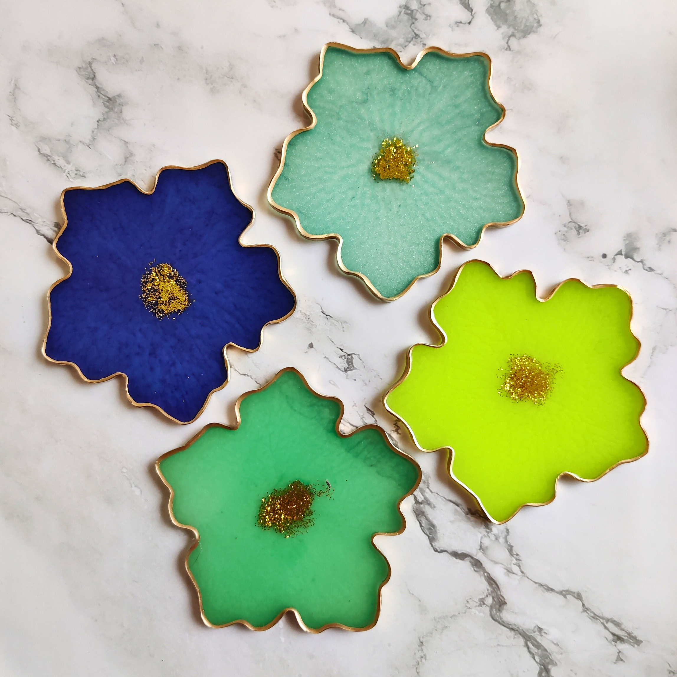 Geode Style Resin Coaster Set