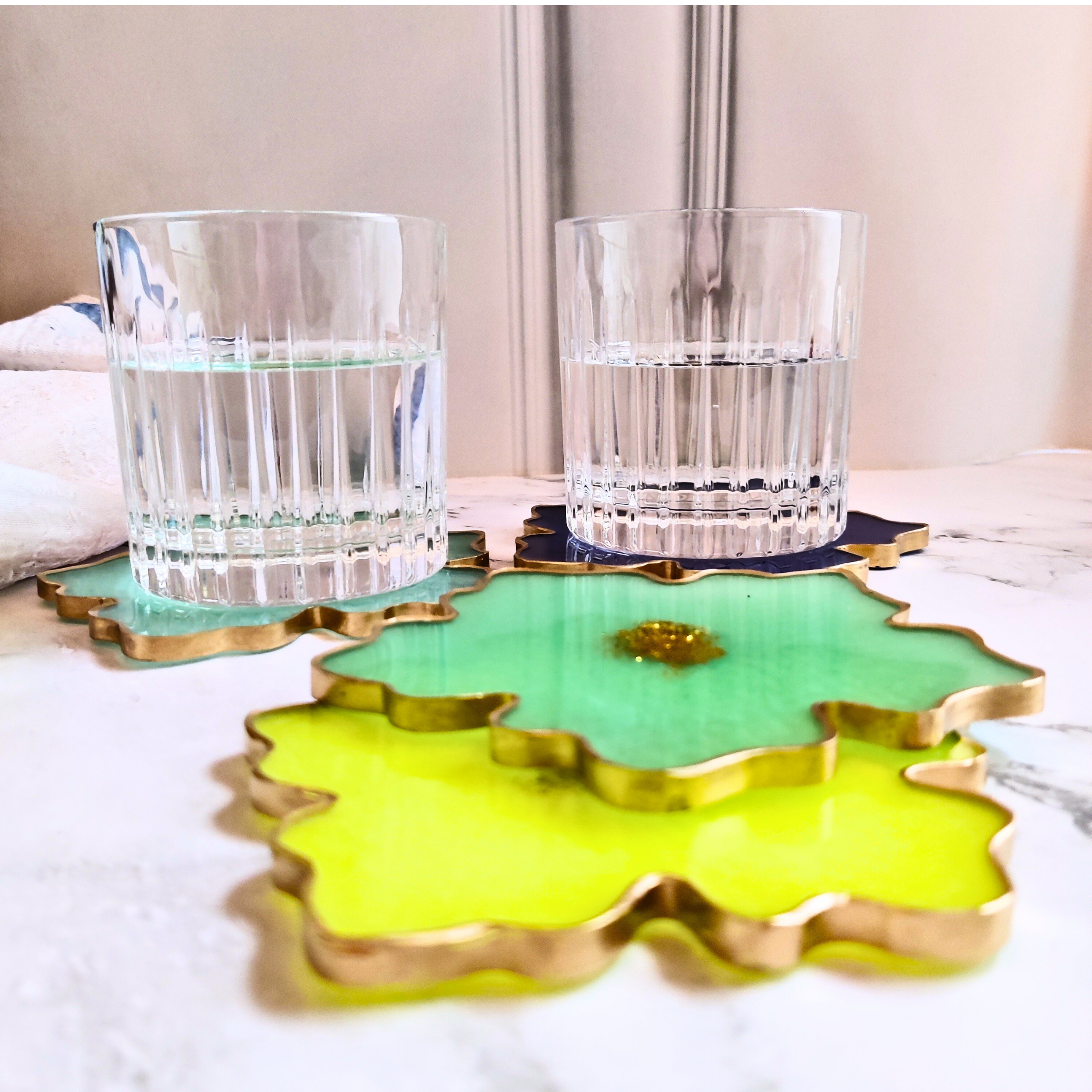 Geode Style Resin Coaster Set