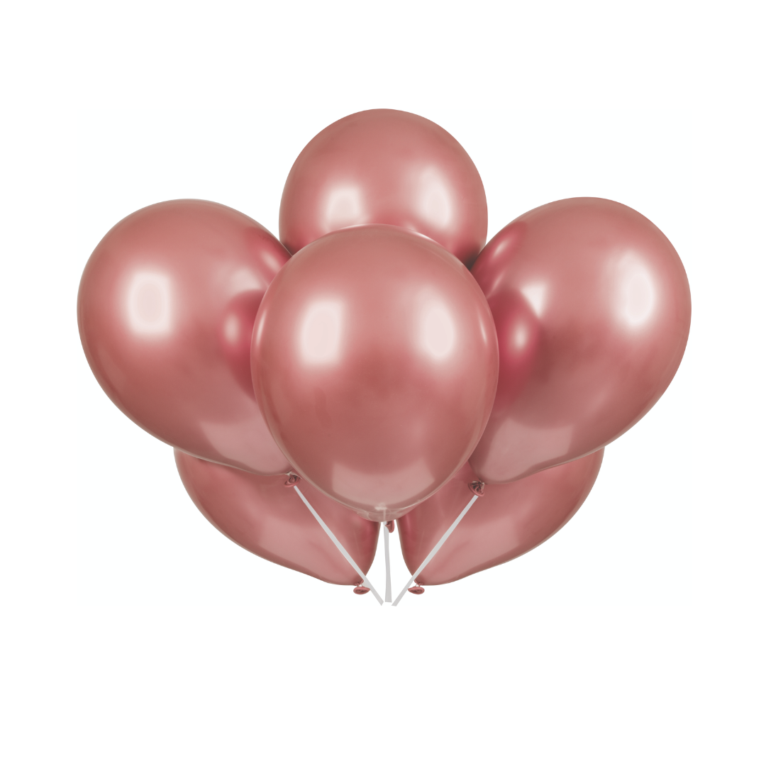 11 INCH ROSE PLATINUM BALLOONS 6/PKT