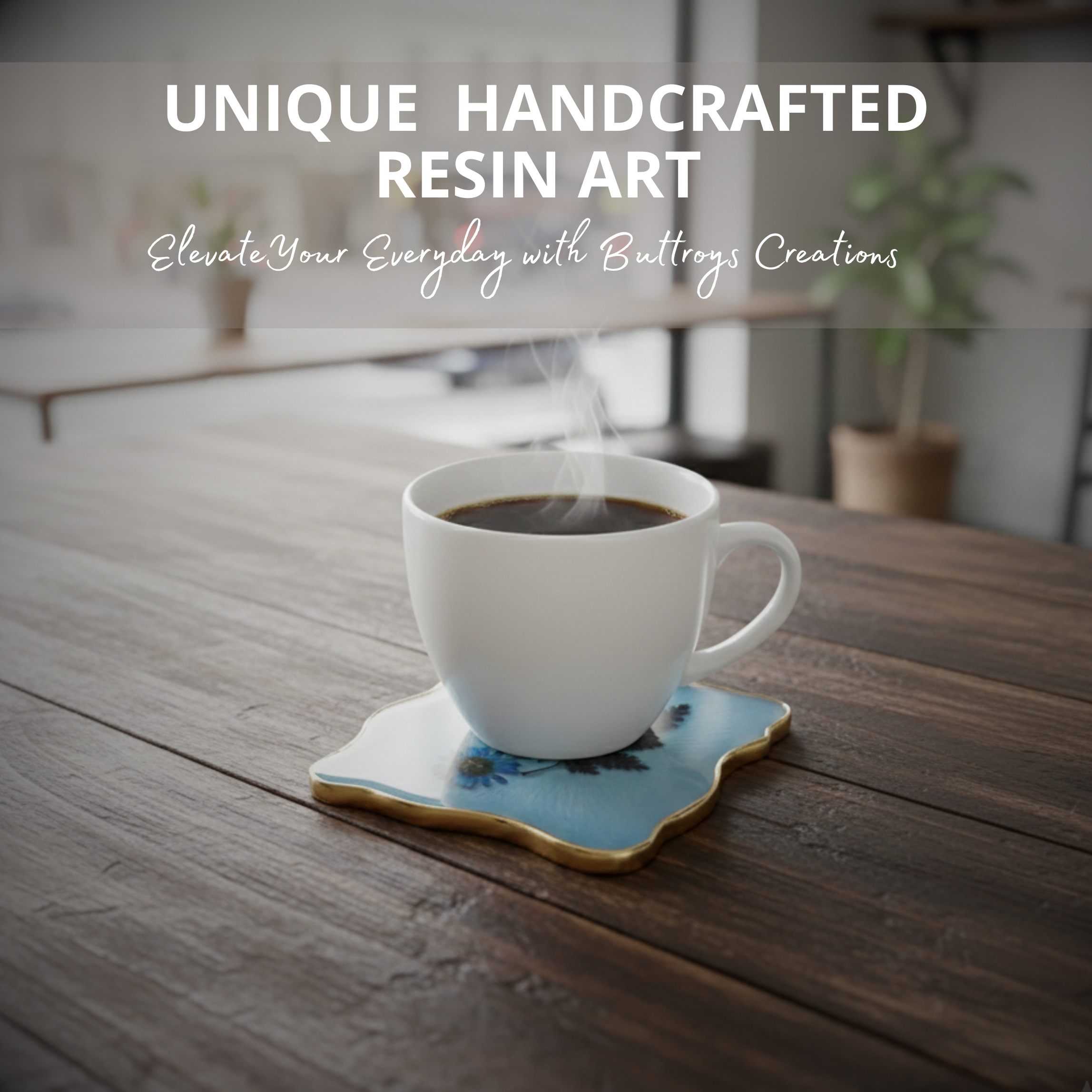 Handcrafted Ocean Bloom Epoxy Coasters (Set of 4)