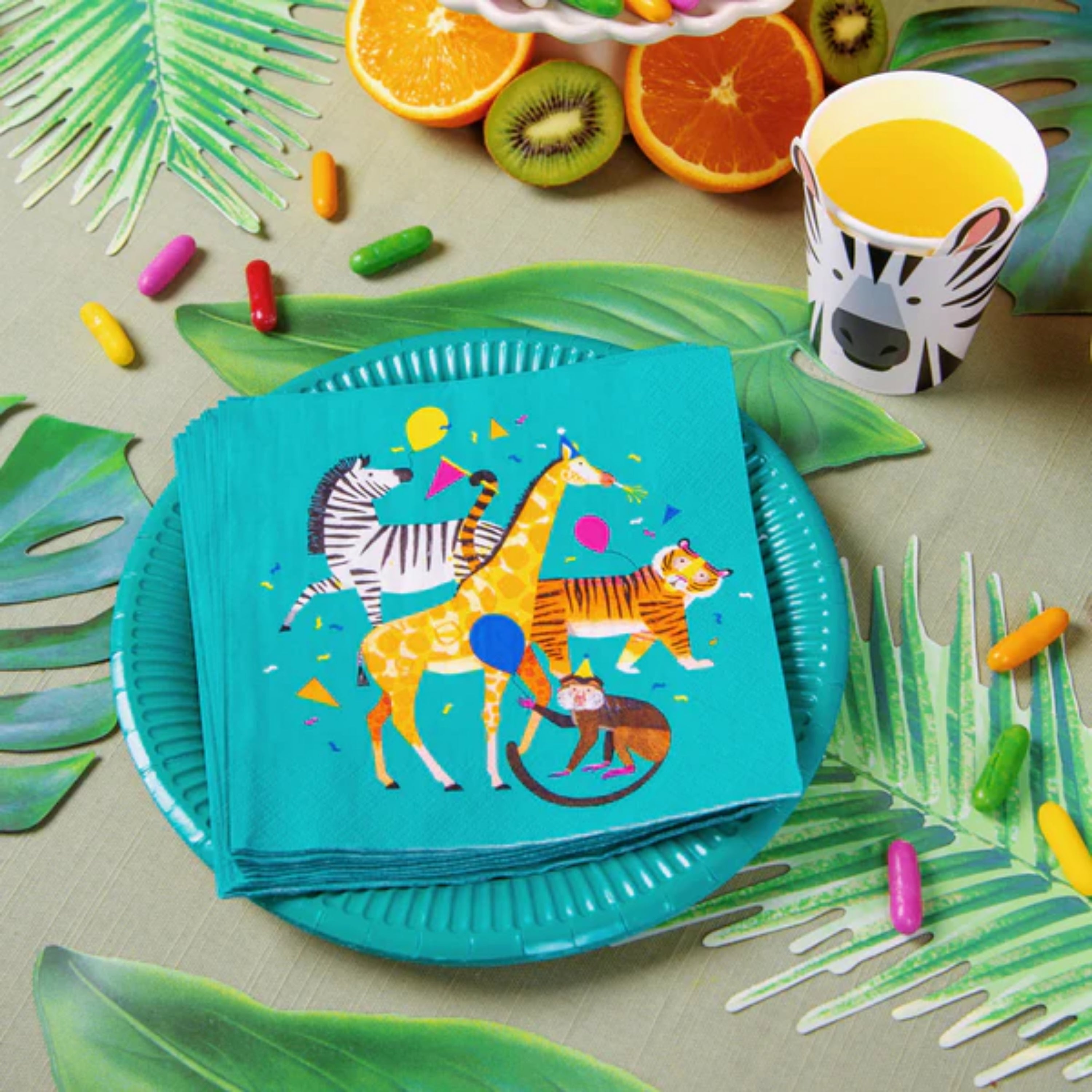 ANIMAL SAFARI ROUND 9 INCH DINNER PLATE 8/PKT