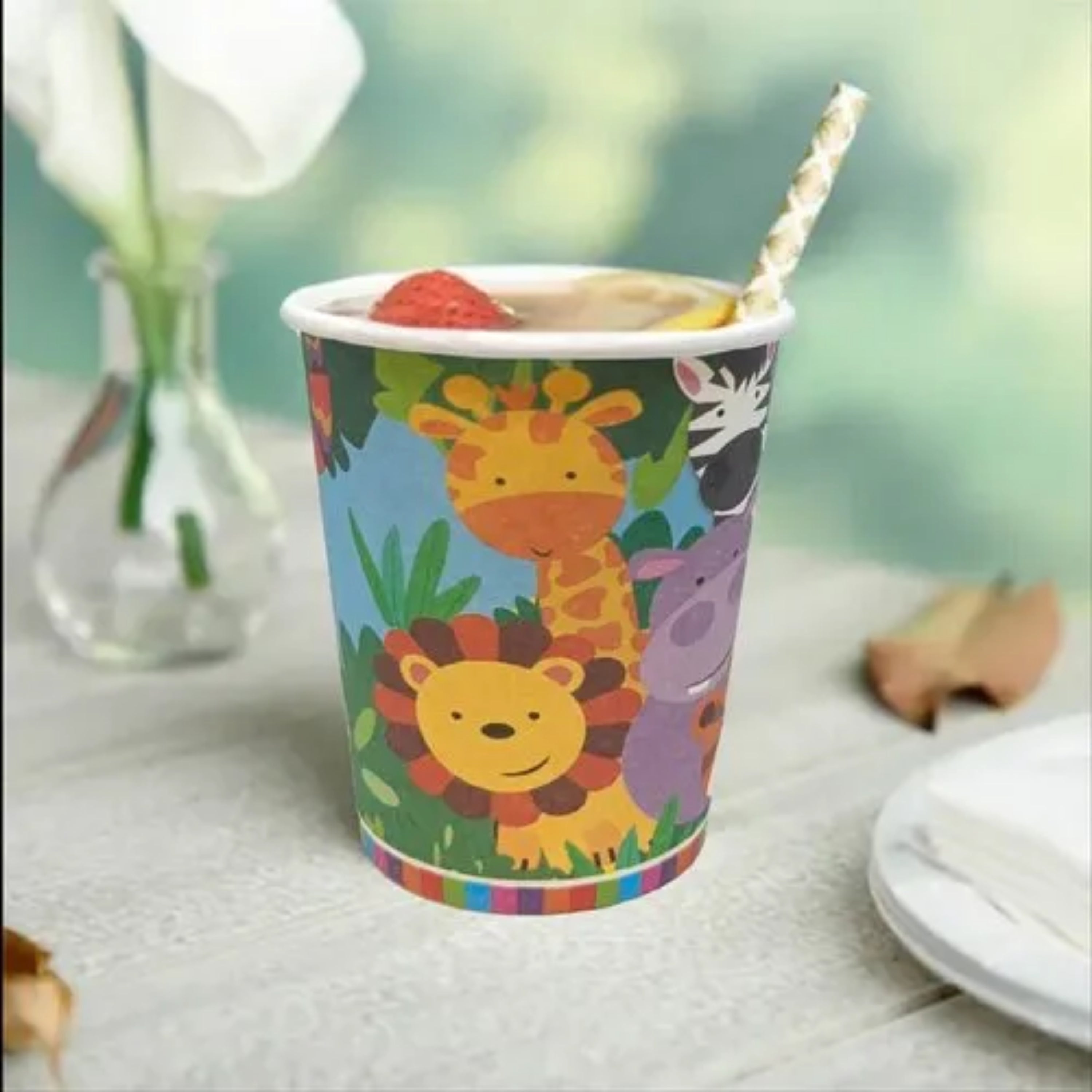 ANIMAL JUNGLE 9OZ PAPER CUPS 8/PKT