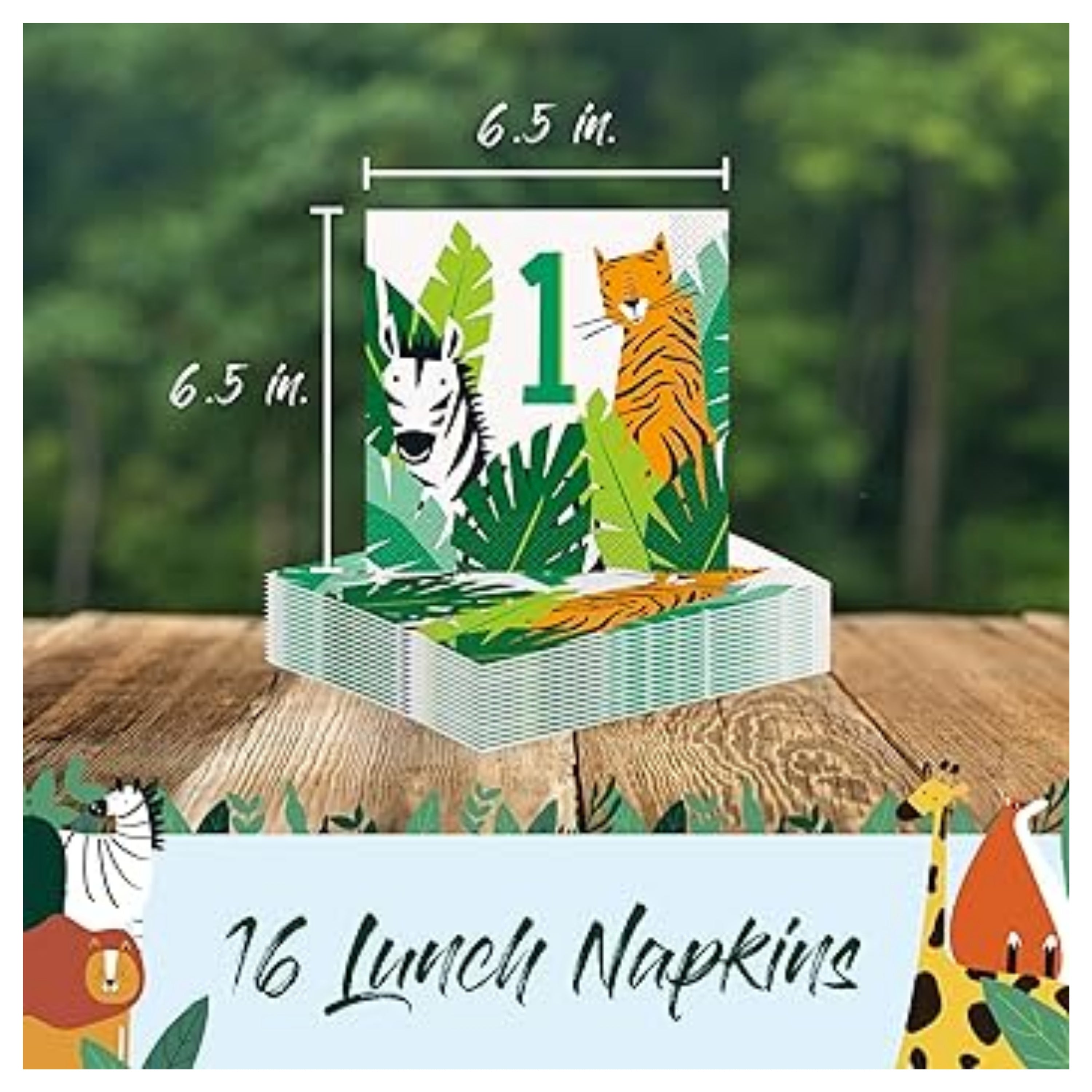 ANIMAL SAFARI LUNCHEON NAPKIN 16/PKT