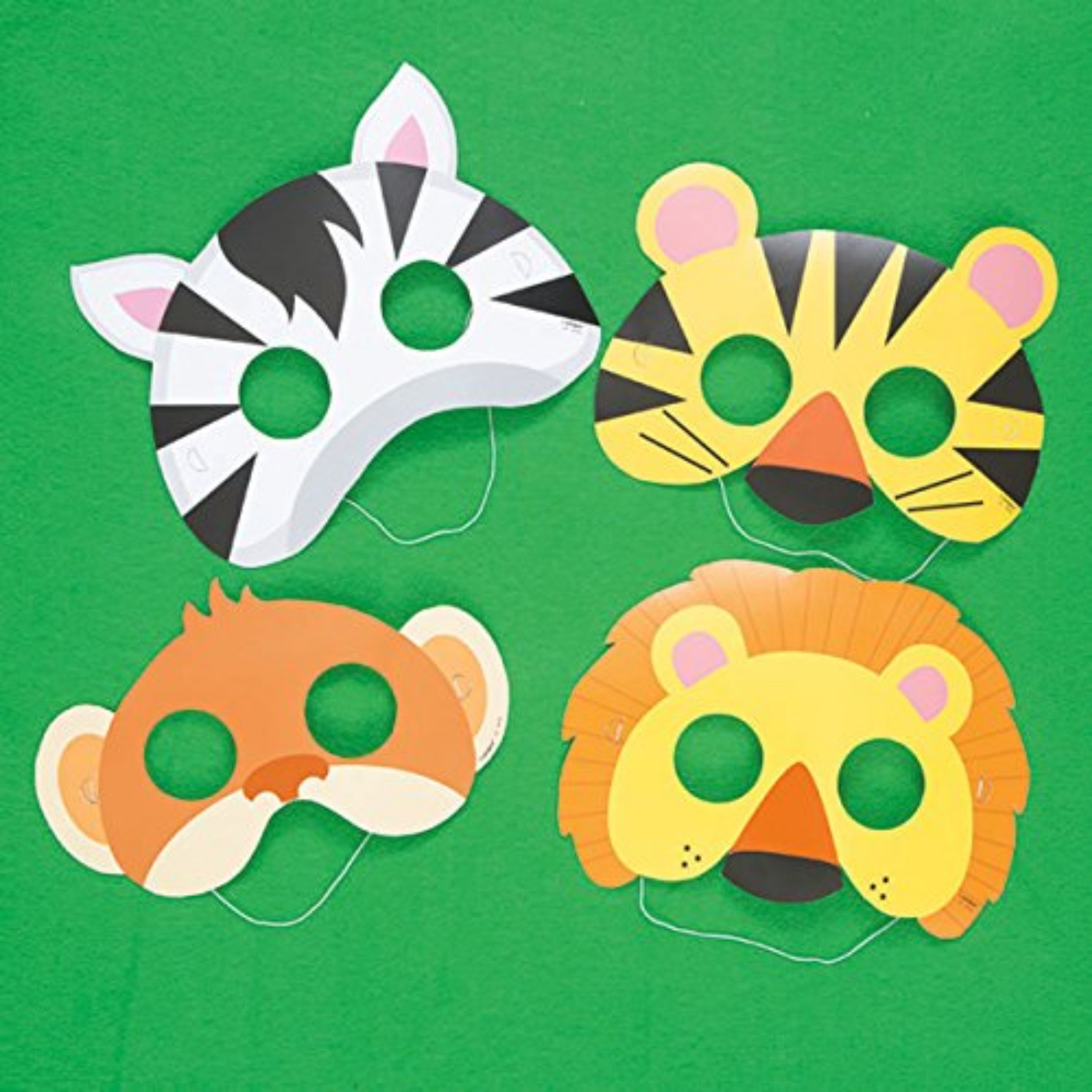 ANIMAL SAFARI PAPER MASKS 8/PKT