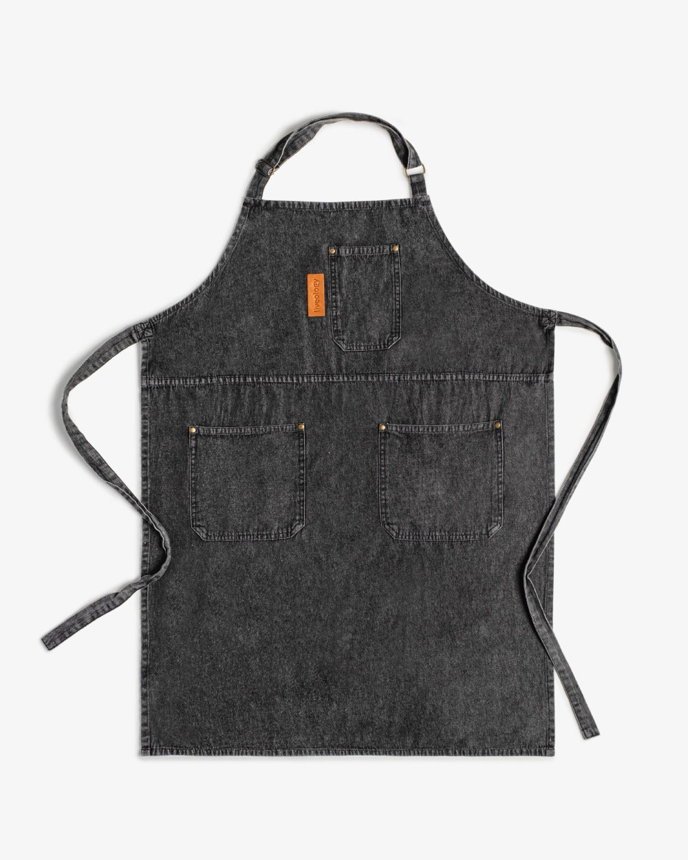 Amari Denim Apron - Carbon black