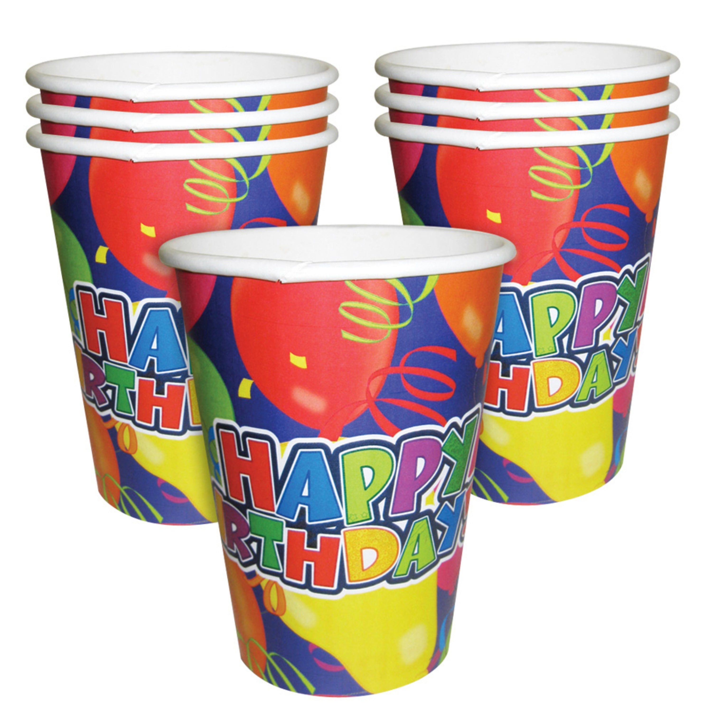 BALLOON PARTY BIRTHDAY 9OZ CUPS 8/PKT