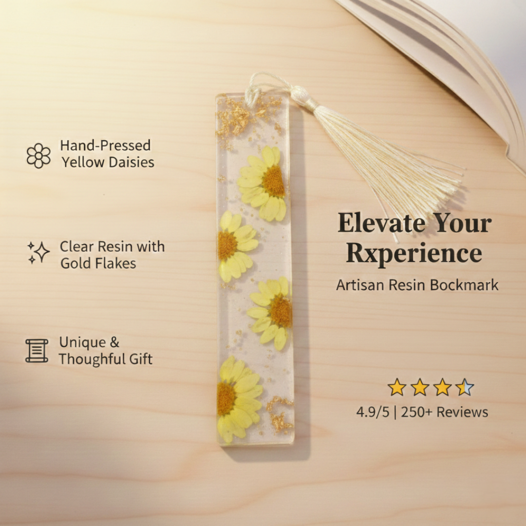 Floral Resin Bookmark