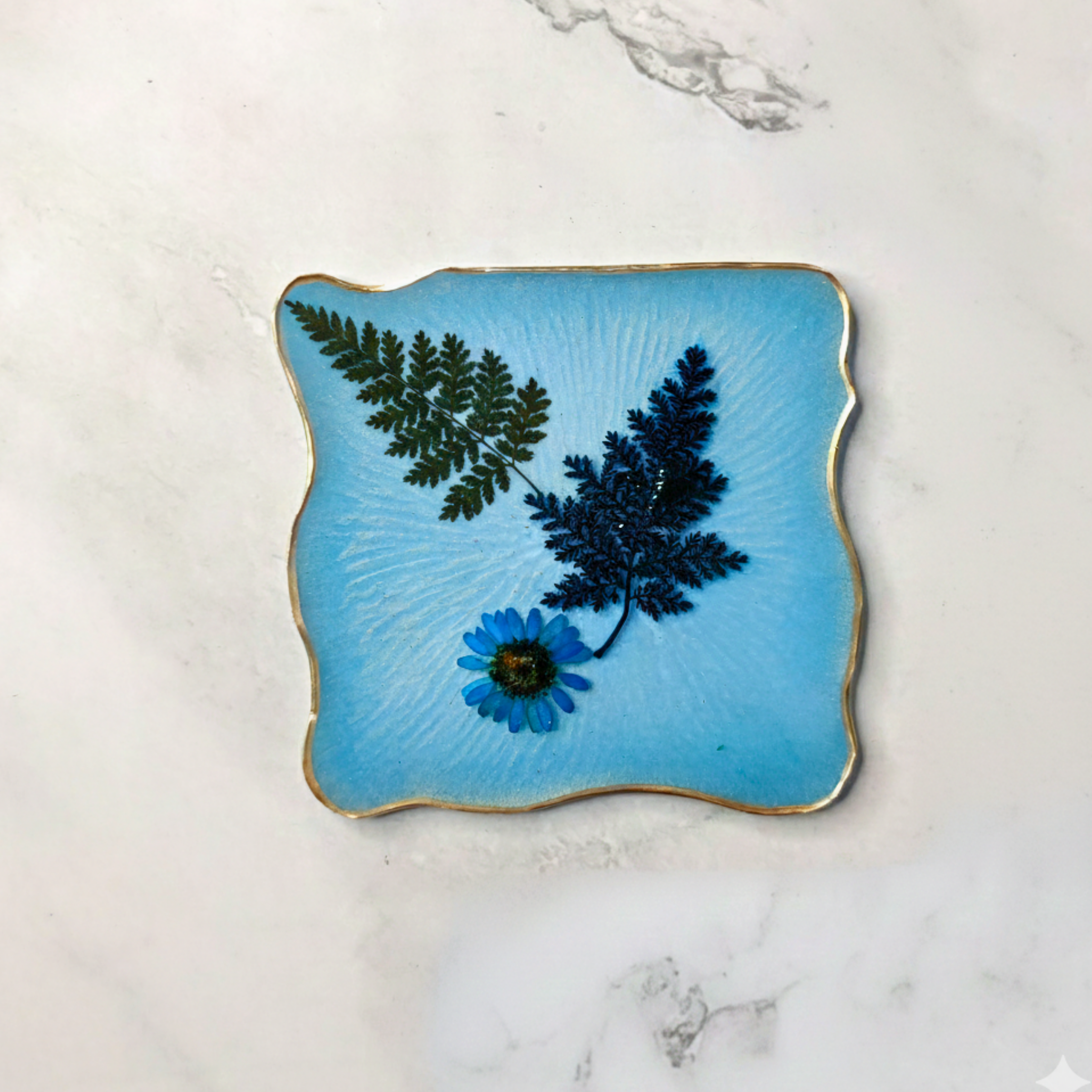 Handcrafted Ocean Bloom Epoxy Coasters (Set of 4)