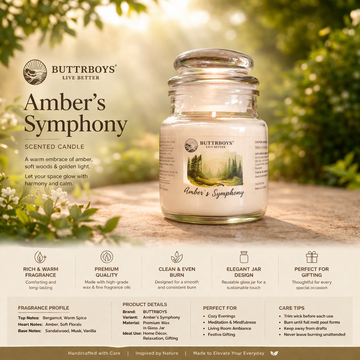 Amber’s Symphony (White Musk) Artisan Candle