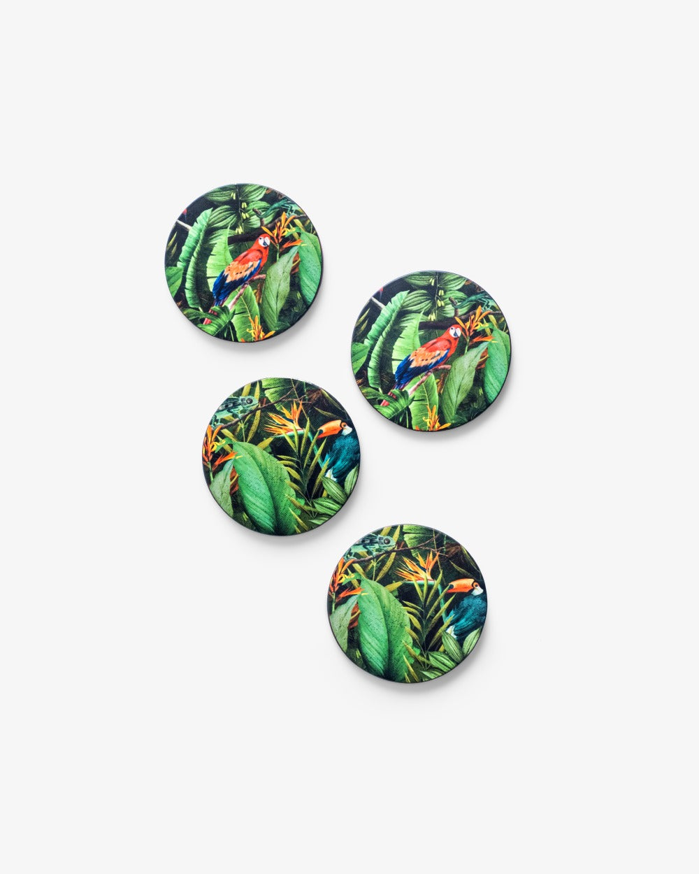 Birds of paradise Hardwood coasters set of 4