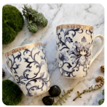 Victorian Coffee Mugs Set of 2