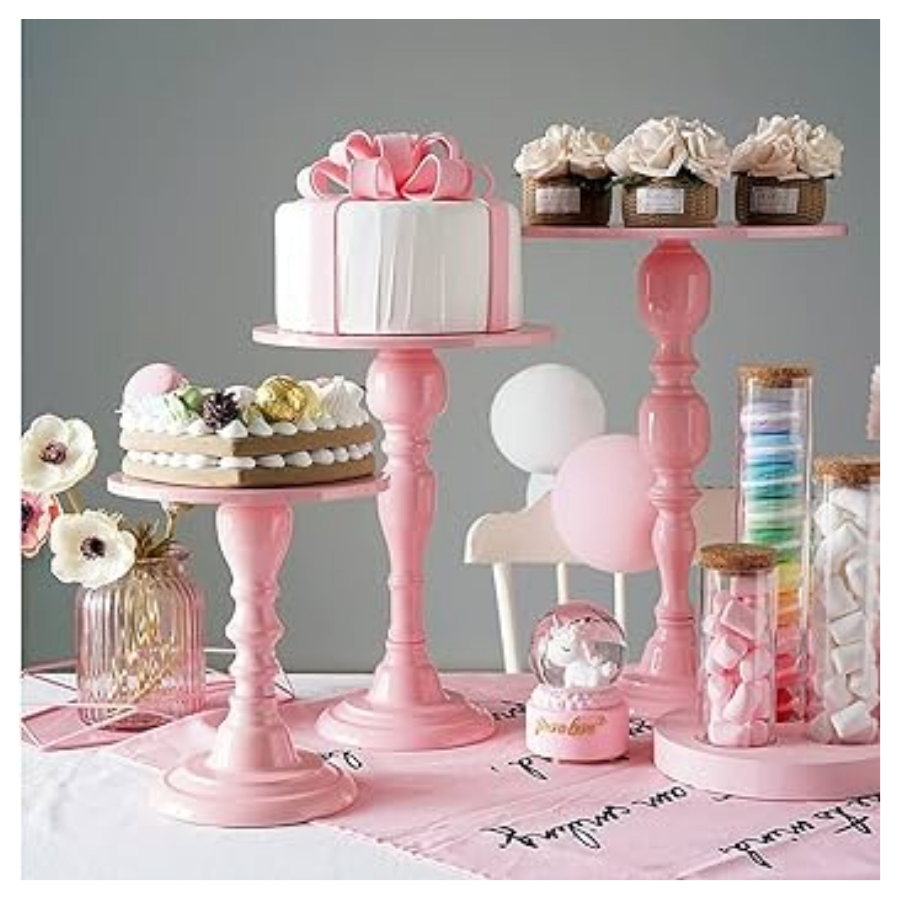 METAL BELLE PINK CAKE STAND