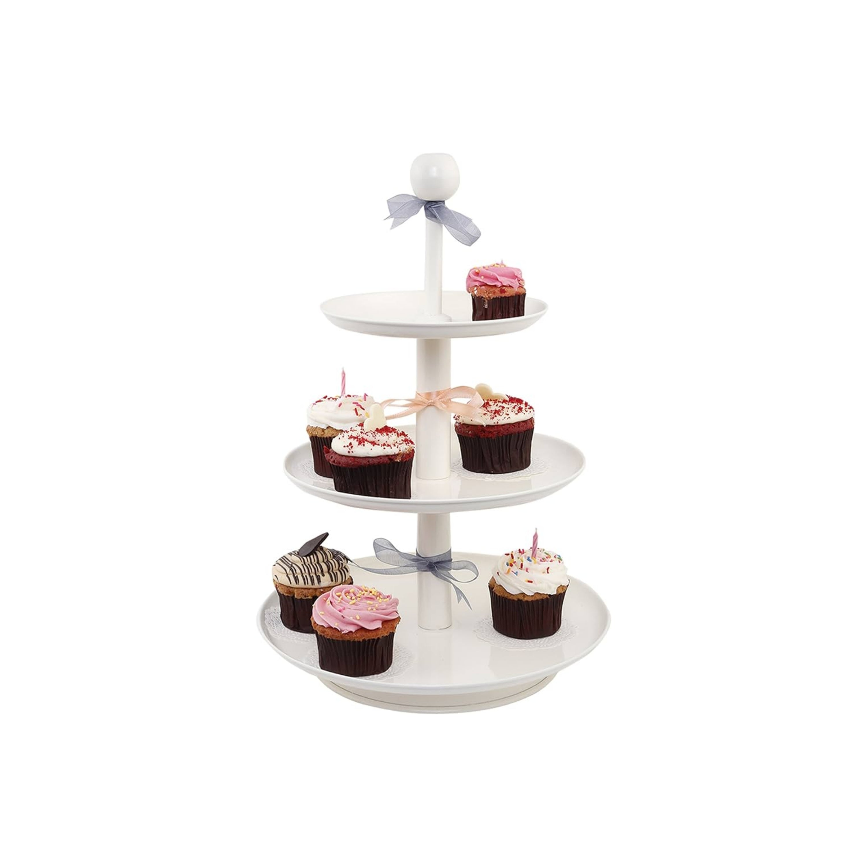 METAL FILIGREE CAKE STAND WHITE SET OF 3