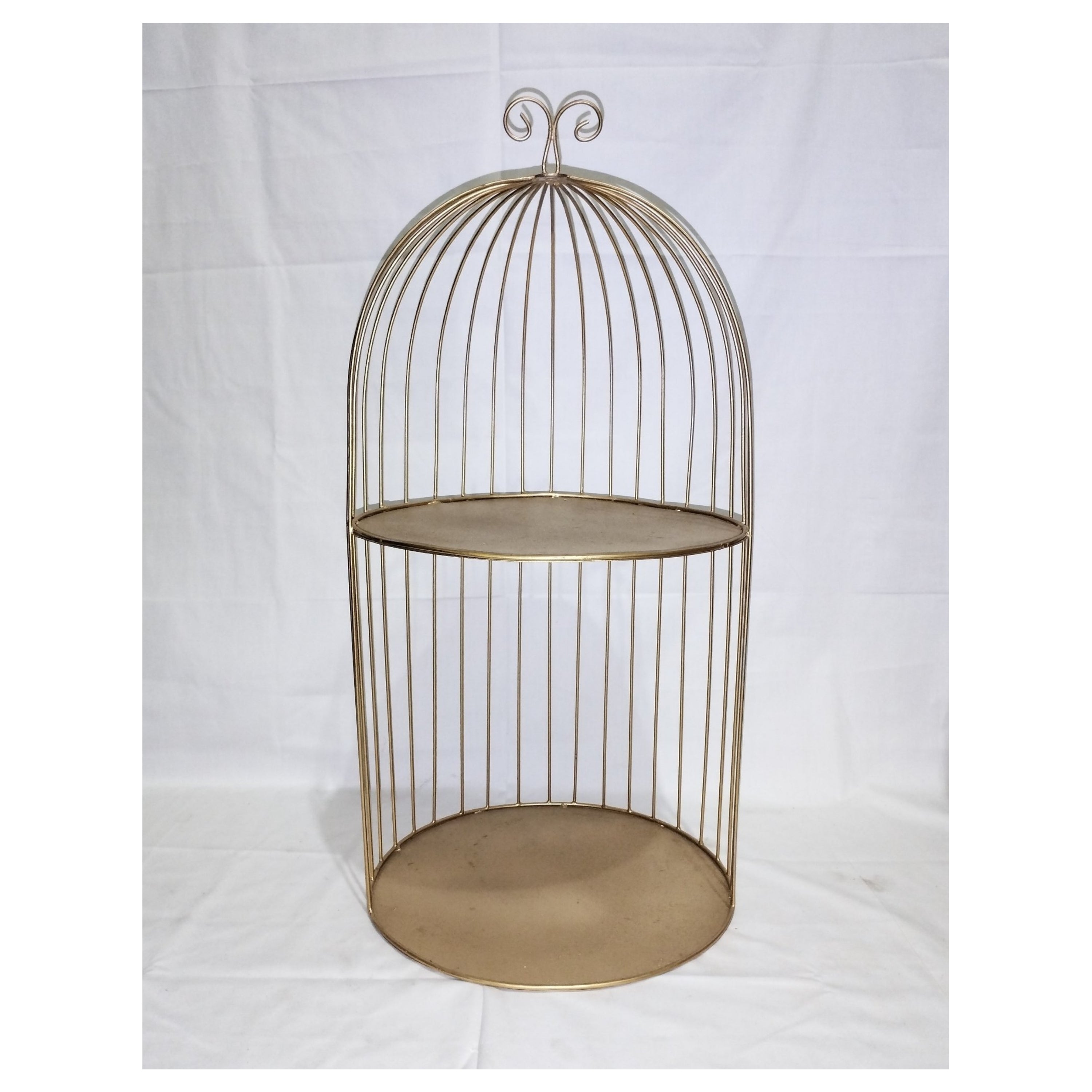 METAL TWO TIER CAGE WITH CRYSTAL