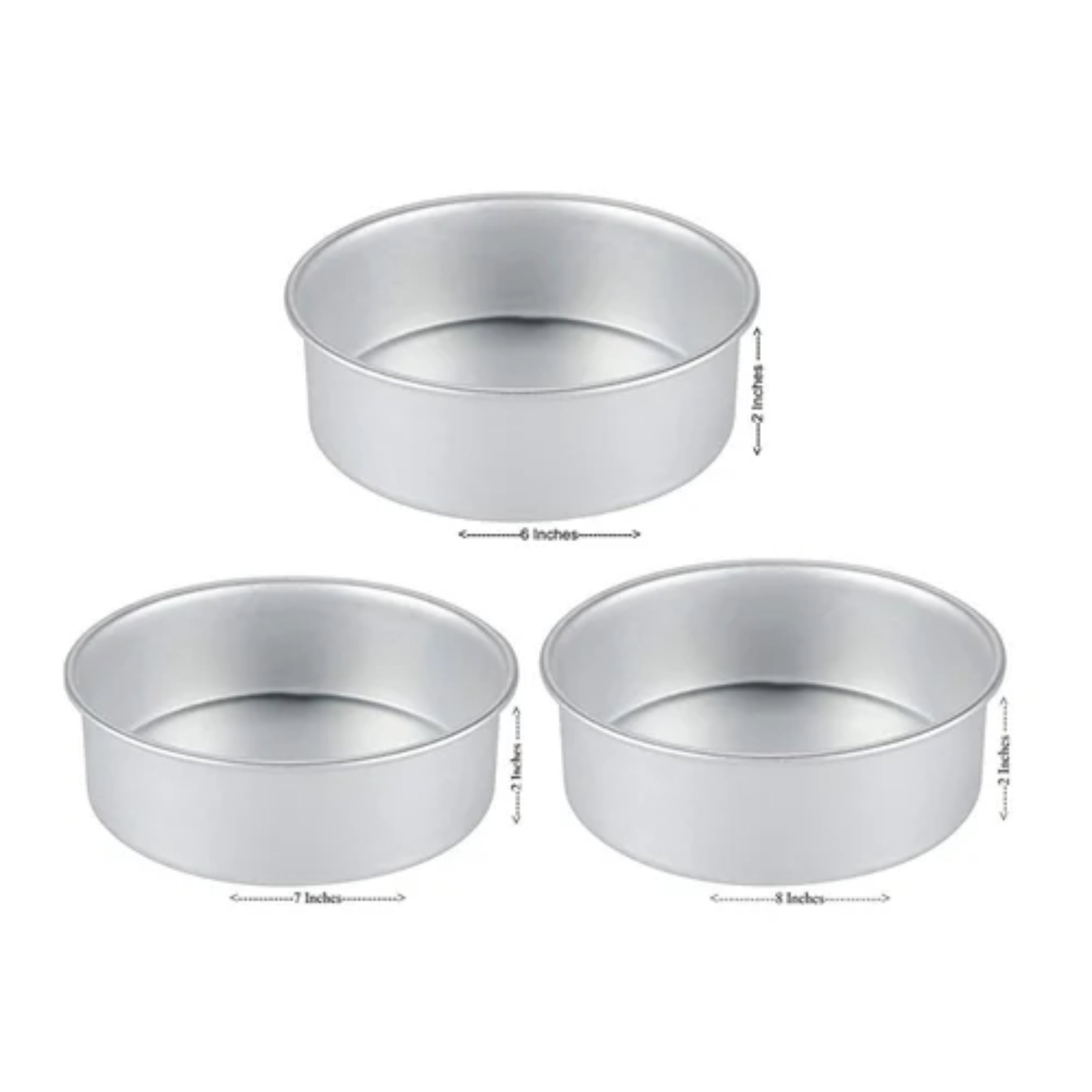 Small and Tall 6 x 2-Inch Aluminium Cake Pan Set, 2-Piece