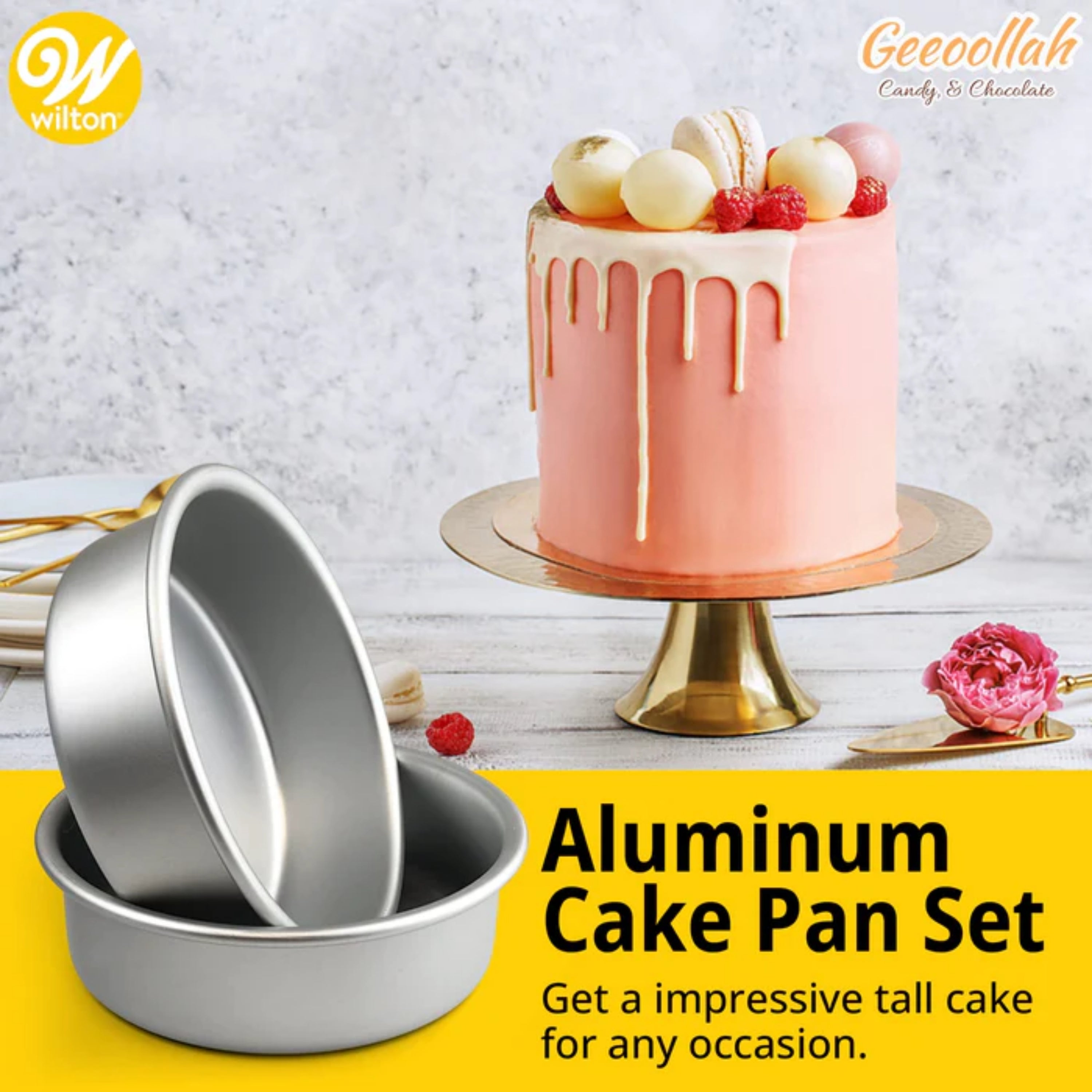 Small and Tall 6 x 2-Inch Aluminium Cake Pan Set, 2-Piece