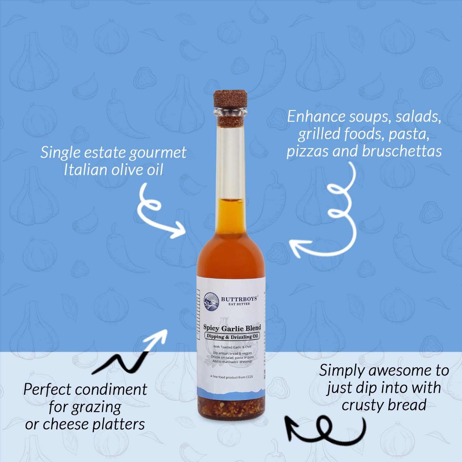 Spicy Garlic Blend Dipping & Drizzling Oil 100ml