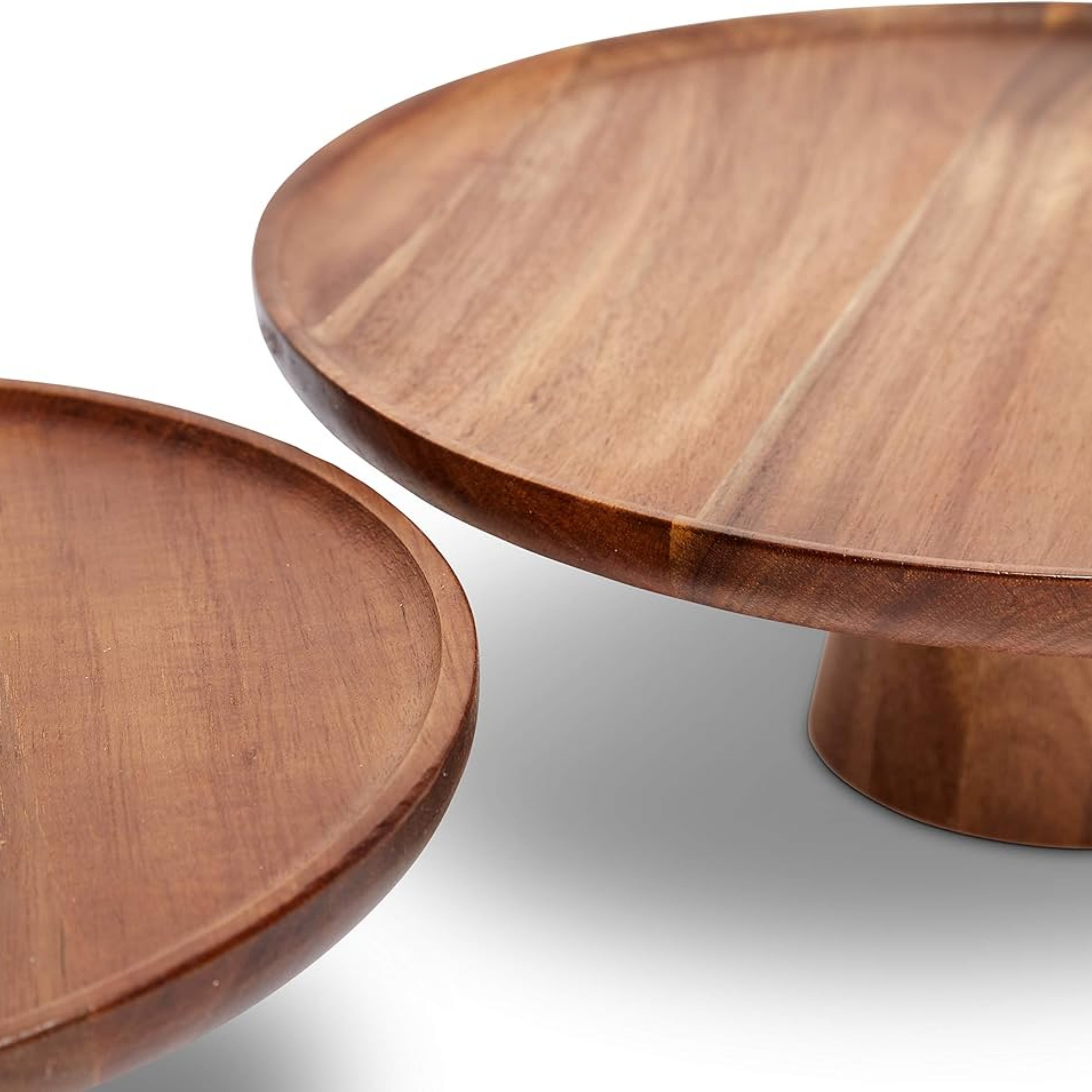 WOODEN CAKE STAND SET OF 2