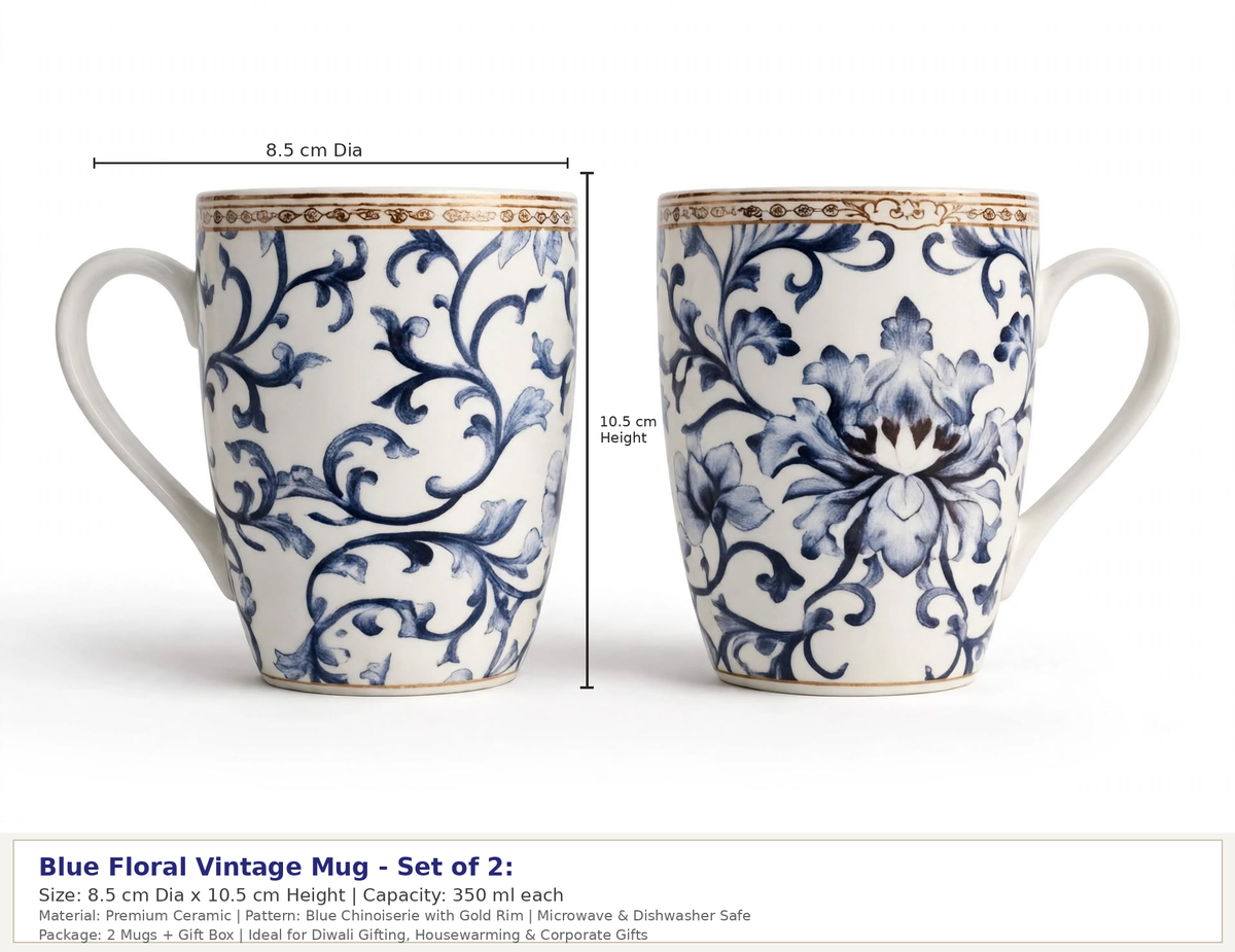 Victorian Coffee Mugs Set of 2